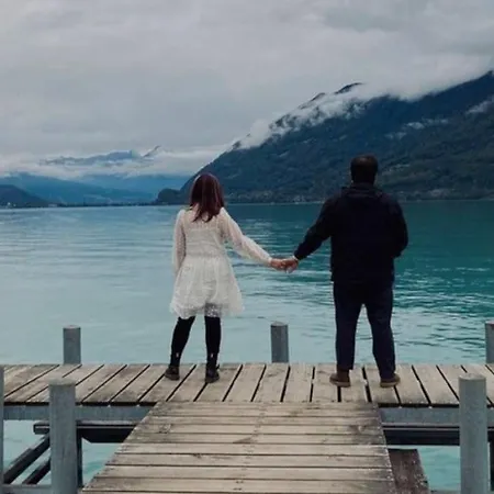 Romantic Swiss Alp With & Mountains