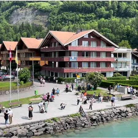 Romantic Swiss Alp With & Mountains Iseltwald