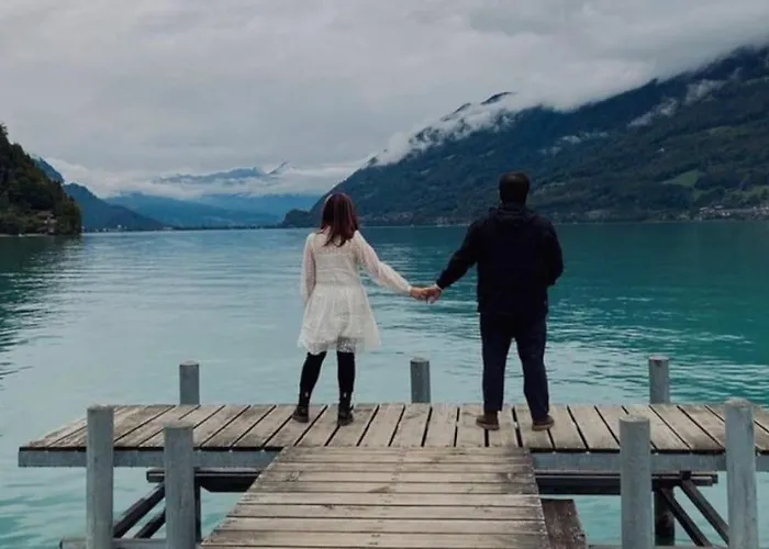 Romantic Swiss Alp With & Mountains