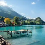 Romantic Swiss Alp With & Mountains