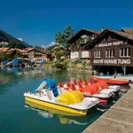 Romantic Swiss Alp With & Mountains Iseltwald